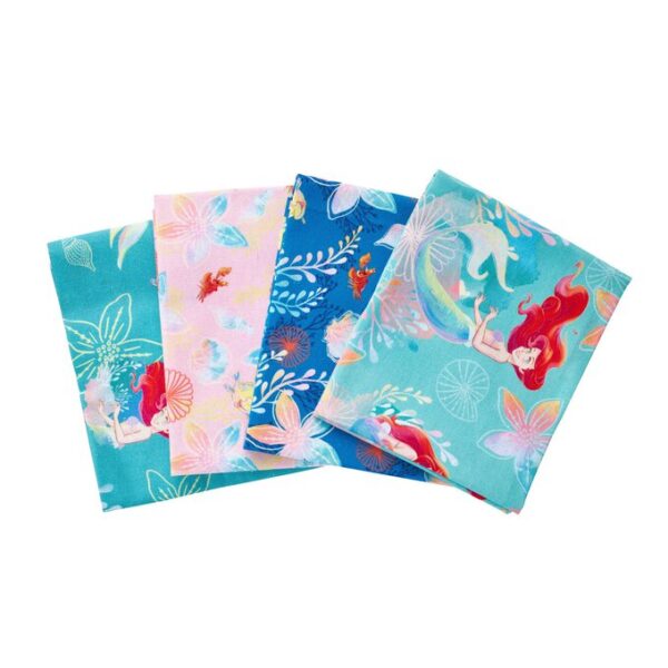 Disney Little Mermaid Cotton Fat Quarters 4 Pack