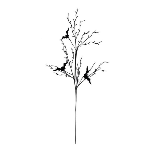 Halloween Black Branch Pick with Bats 70cm